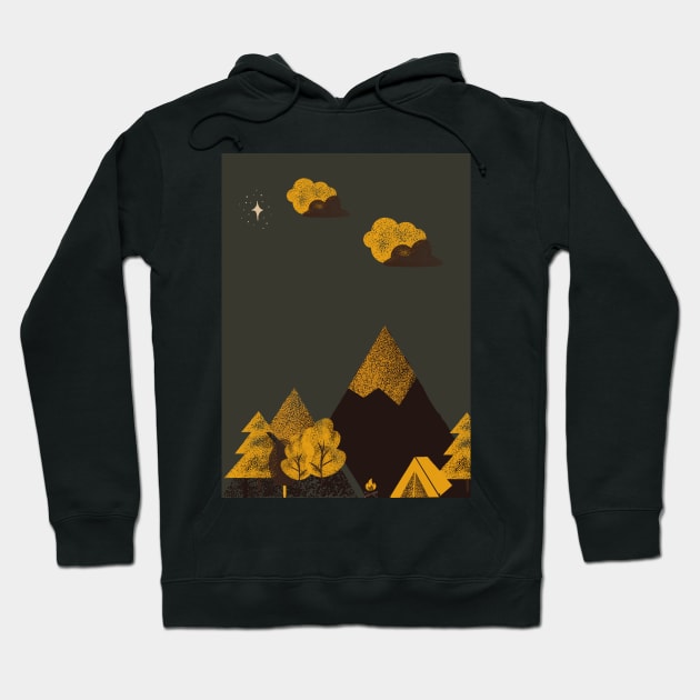 Camping in the nature, Outdoors lover gift. Mountains and wilderness. Hoodie by waltzart